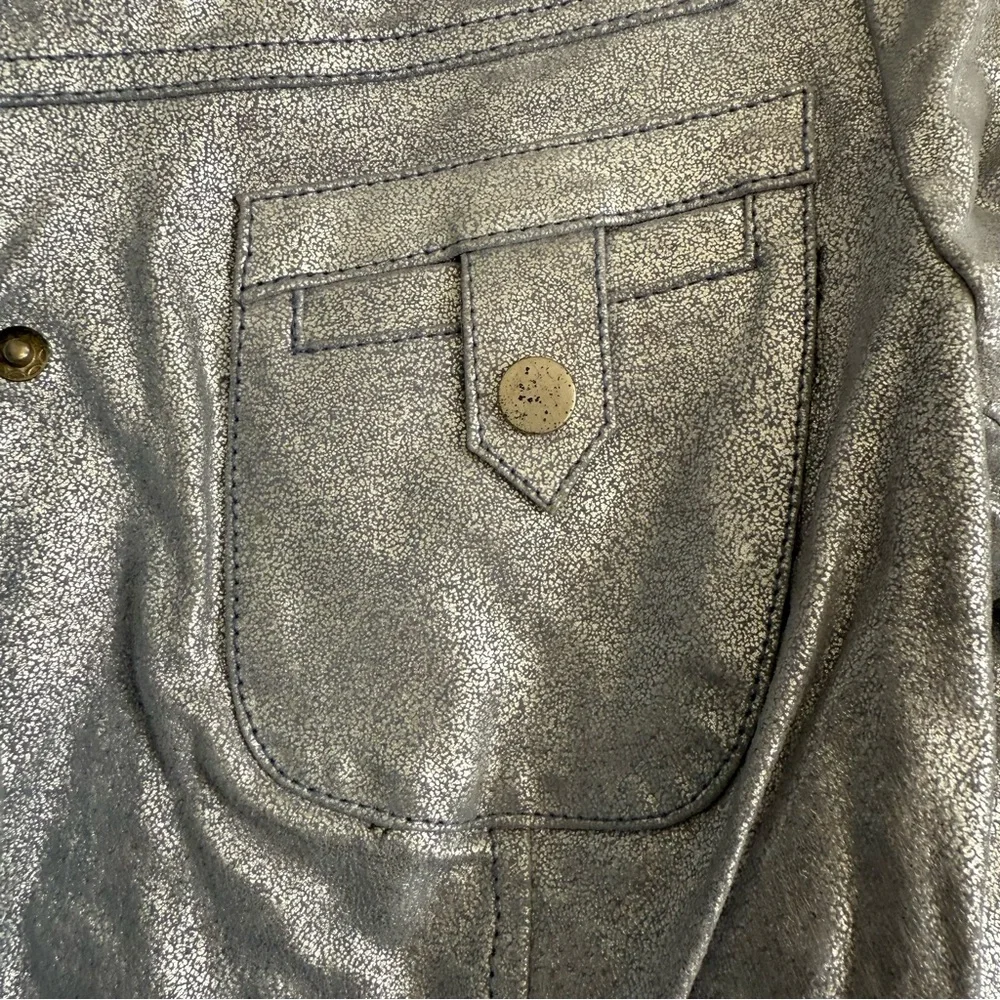 Bradley Bayou Silver Leather Jacket NWT size Medium - Picture 6 of 9